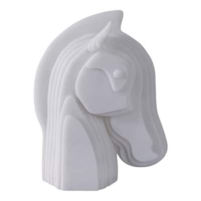 Resin Sculpture Layered Modern Horse Bust Design - 12" White - 9.5" x 5" x 12"