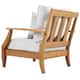 SAFAVIEH Couture Freida Wood Patio Arm Chair - 31.4" W x 35.6" L x 32.6" H - 31"W x 36"D x 33"H
