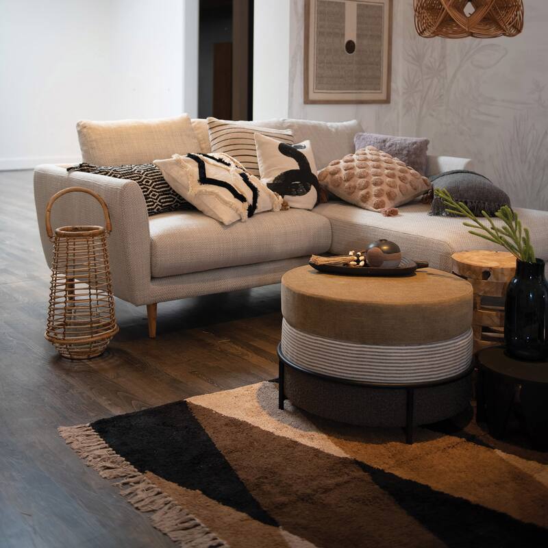 Cotton Tufted Print Rug with Fringe, Multi Color - 4' x 6'