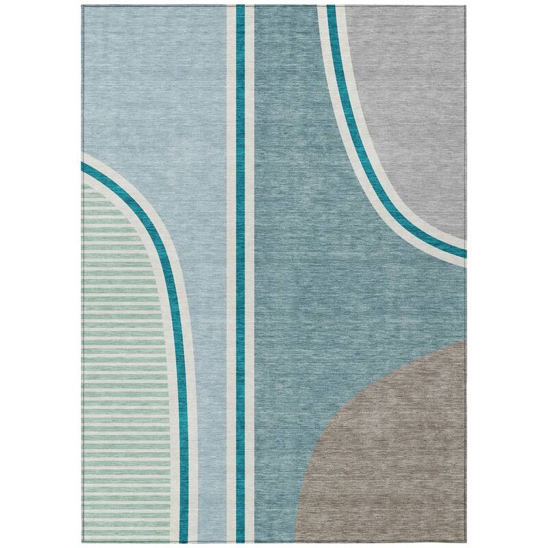 Machine Washable Indoor/ Outdoor Contemporary Keely Chantille Rug