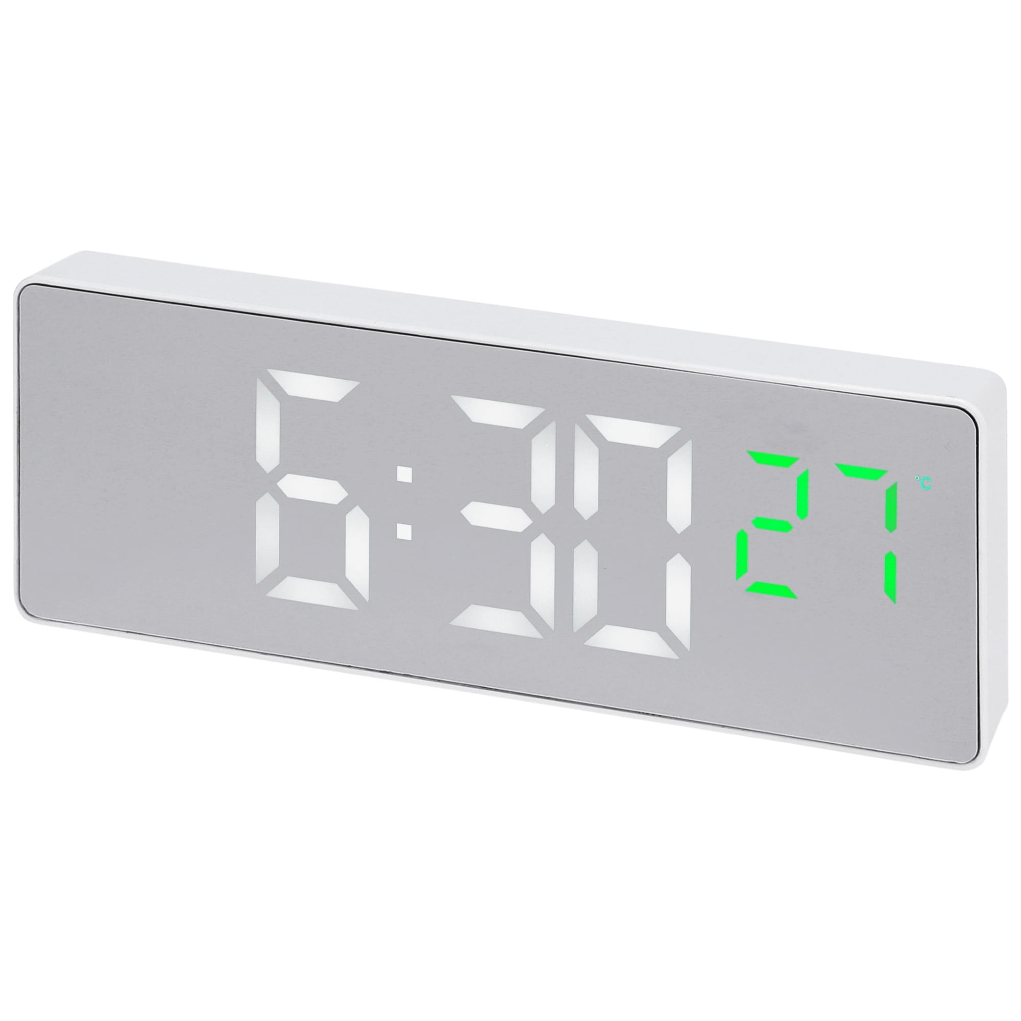 トリクロック Three Alarm Clock Snooze Function Big Numbers Display Battery
