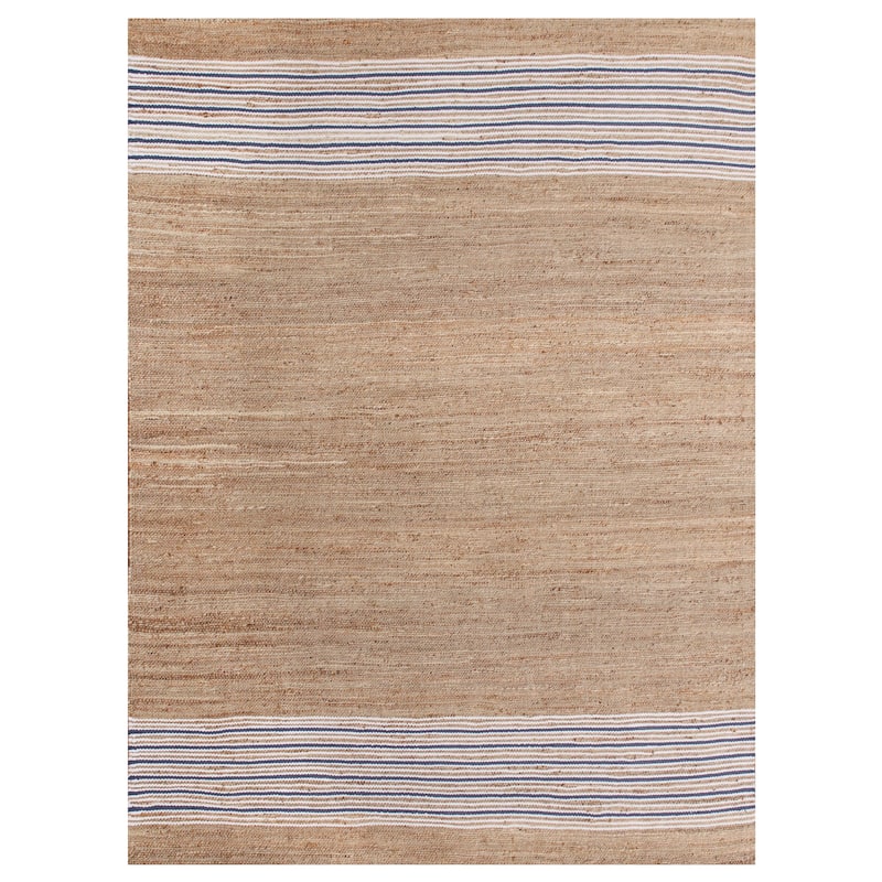 Sevita Contemporary Coastal Striped Handwoven Jute Area Rug - 7'9" x 9'9"