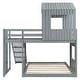 preview thumbnail 39 of 47, Friendly Design Twin over Full Bunk Bed, Loft Bed with Playhous