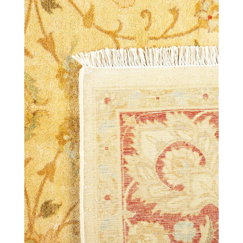 Overton Hand Knotted Wool Vintage Inspired Traditional Mogul Ivory Area Rug - 6' 2" x 8' 10"