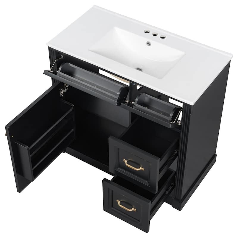 Bathroom Vanity with Sink, Cabinet with Drawers