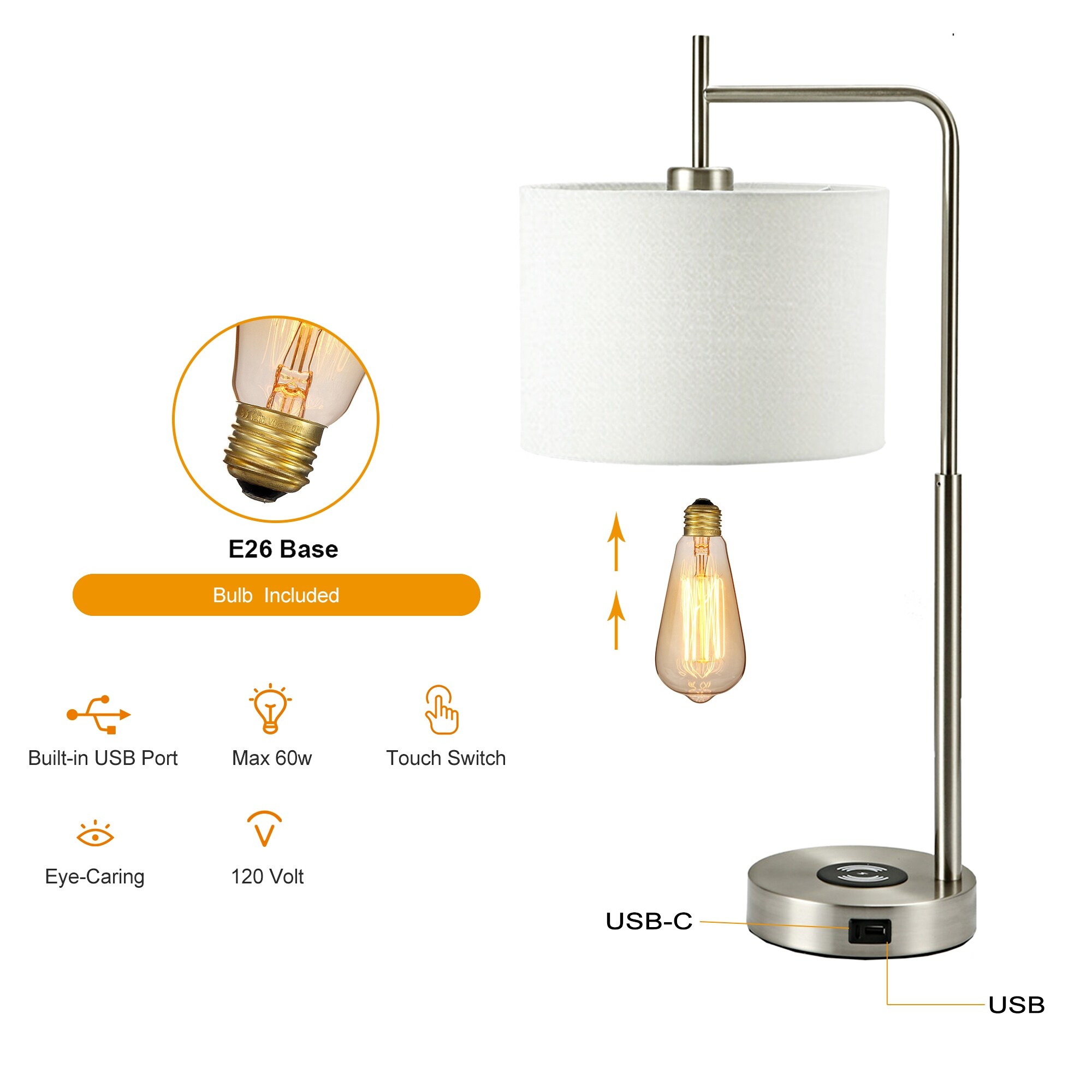 Lamp with charger base discount