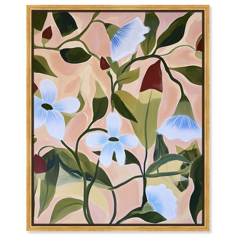 Bold Peach Petal Motif Canvas by Art Remedy - 20" x 24" - Gold
