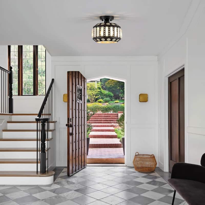 1 light entryway light black hallway light metal ceiling light