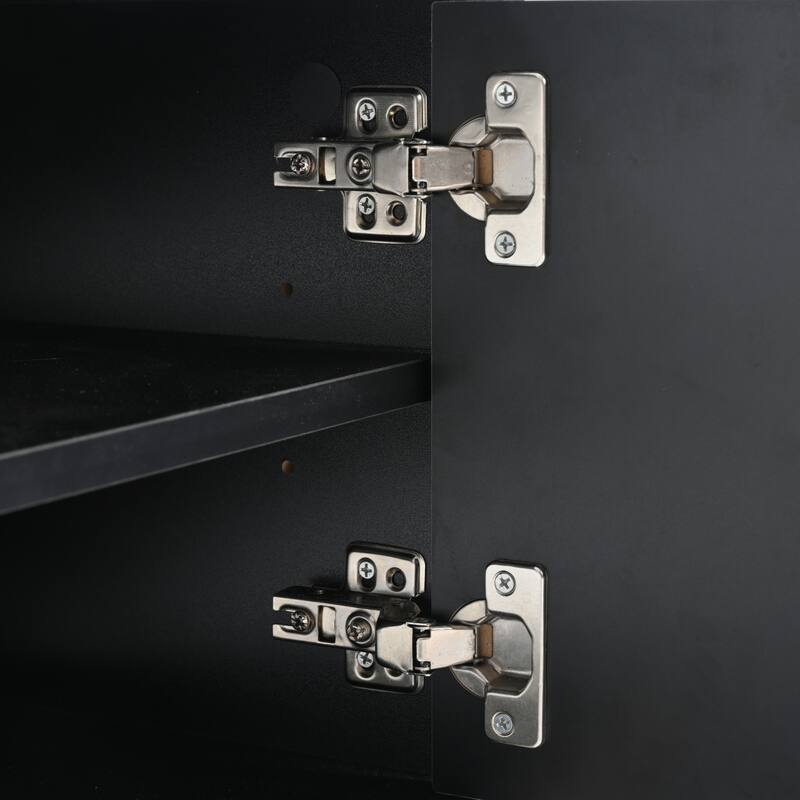 70" TV Stand with Gold Handles & Adjustable Shelves for TVs Up to 80"