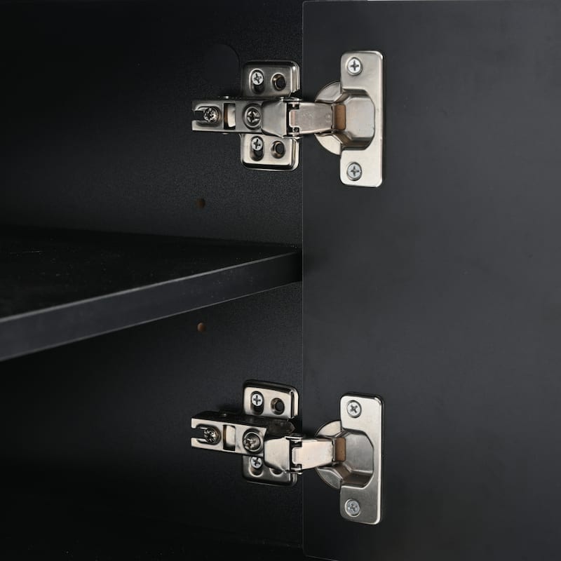70.8" TV Stand with Gold Handles, Cabinets and Adjustable Shelves for TVs Up to 80"