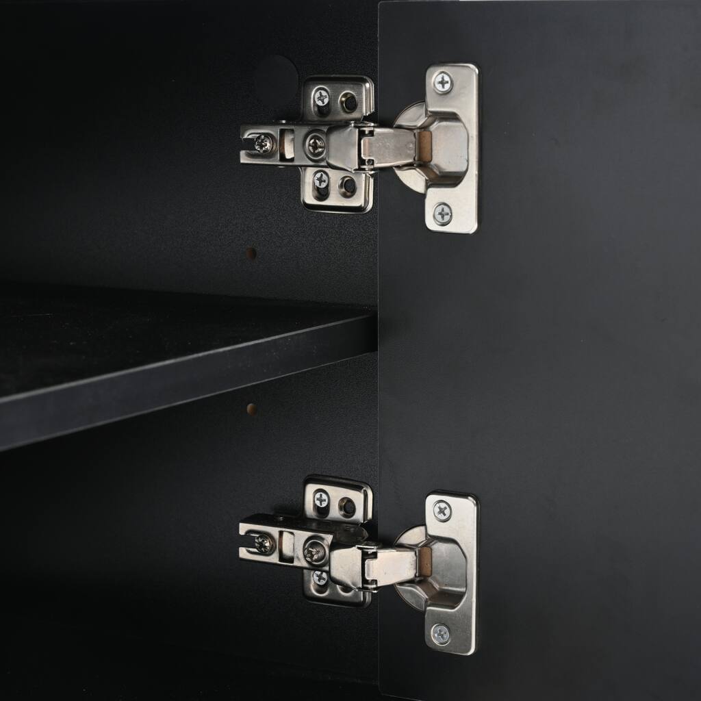 TV Stand with Adjustable Shelves and Metal Legs