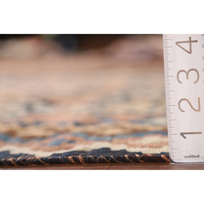 Geometric Kilim Qashqai Persian Vintage Area Rug Flatweave Wool Carpet - 4'8"x 7'3"