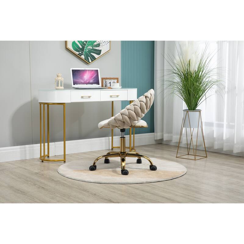 Modern Computer Office Chair, Adjustable Swivel Chair, Velvet Fabric ...