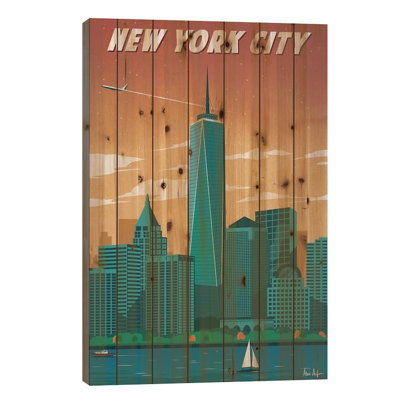 New York City II Print On Wood by IdeaStorm Studios - Multi-Color - 40x26x1.5