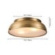 preview thumbnail 9 of 9, Rennnsan 14.2 in. 2-Light Mid-Century Modern Aged Bronze Drum Flush Mount Ceiling Lights with Frosted Glass for Foyers/ Hallways