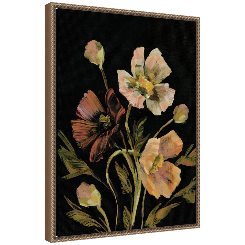 Kate and Laurel Sylvie Moody Floral 5 Framed Canvas by Annie Quigley - 18x24