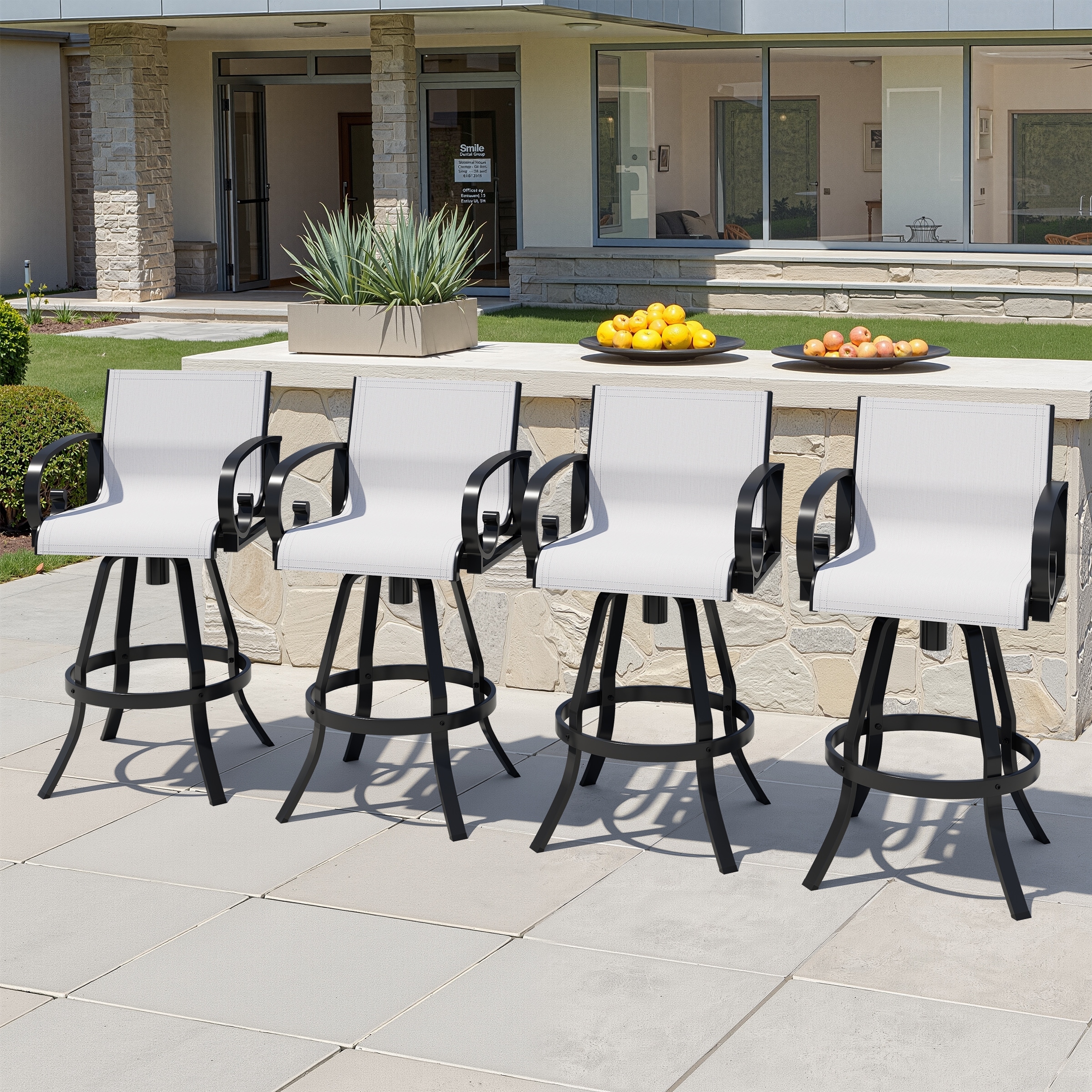 Outdoor Sunbrella Aluminum Swivel Bar Stool Bar Height Barstools Bar Chairs