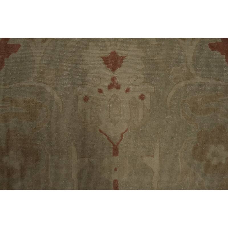 Hand Knotted Oriental 100% Wool Carpet Traditional All-Over Beige & Ivories Ziegler Area Rug - 12' 2'' X 8' 10''