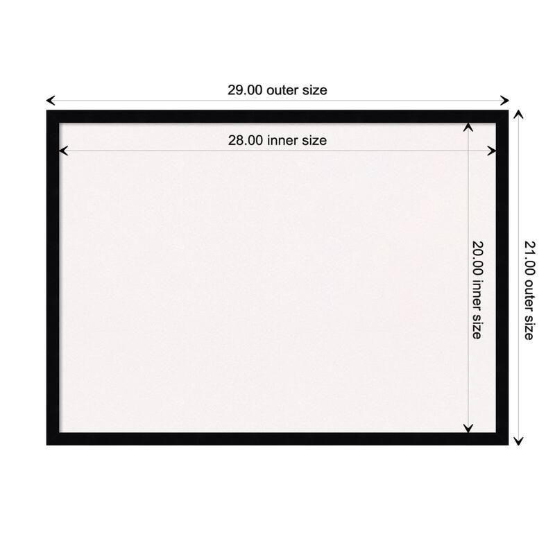 Svelte Wood Framed White Corkboard Bulletin Board - Svelte Noir Black - Board Size 28x20