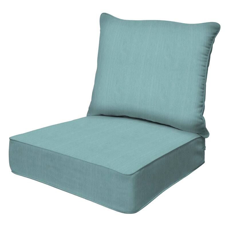 Outdoor Deep Seating Lounge Chair Cushion - Textured Solid Coastal Blue