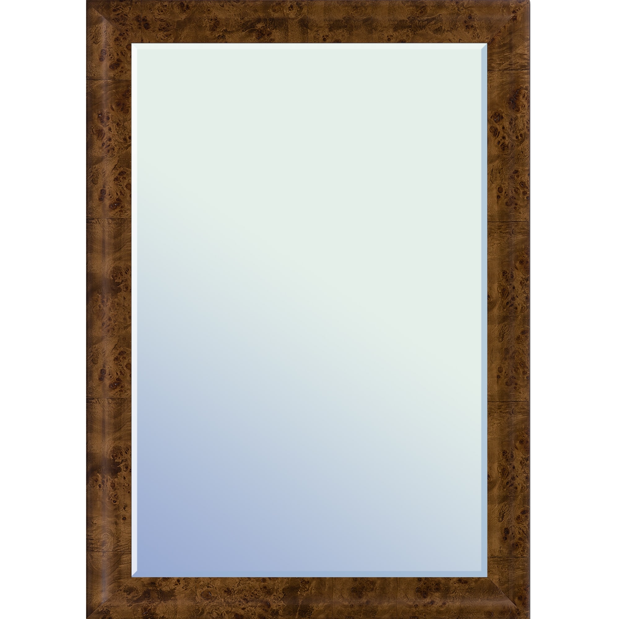 La Pastiche Brown Burled Finish Wood Framed Wall Mirror - 25.75