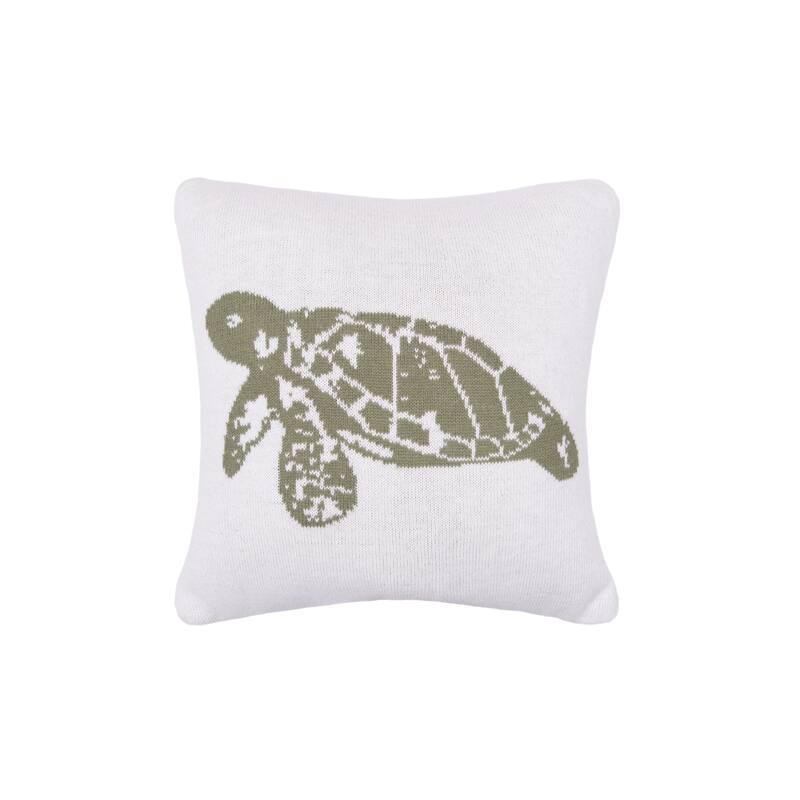 Turtle Knitted Throw Pillow