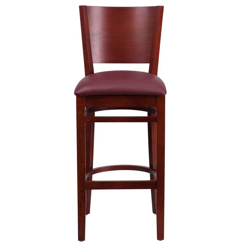 2 Pk. Lacey Series Solid Back Wooden Restaurant Barstool - 16.75"W x 18"D x 43.5"H - 16.75"W x 18"D x 43.5"H