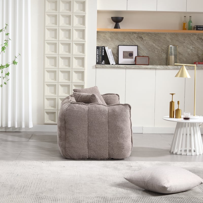 Roomfitters Soft Beanbag Chair with High Resilience Foam Core – Comfortable Square Recliner Sofa for Gaming, Watching TV