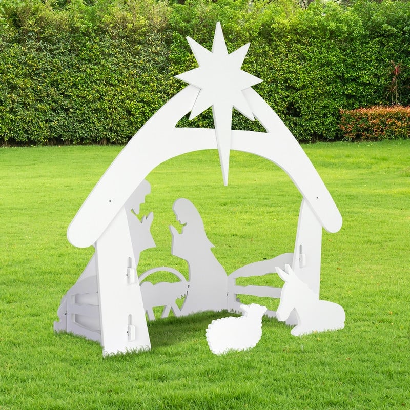 PVC Nativity Garden Jesus Decoration White