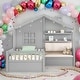 preview thumbnail 11 of 16, Twin Size House Bed with Sofa with Two Drawers and Storage Shelf