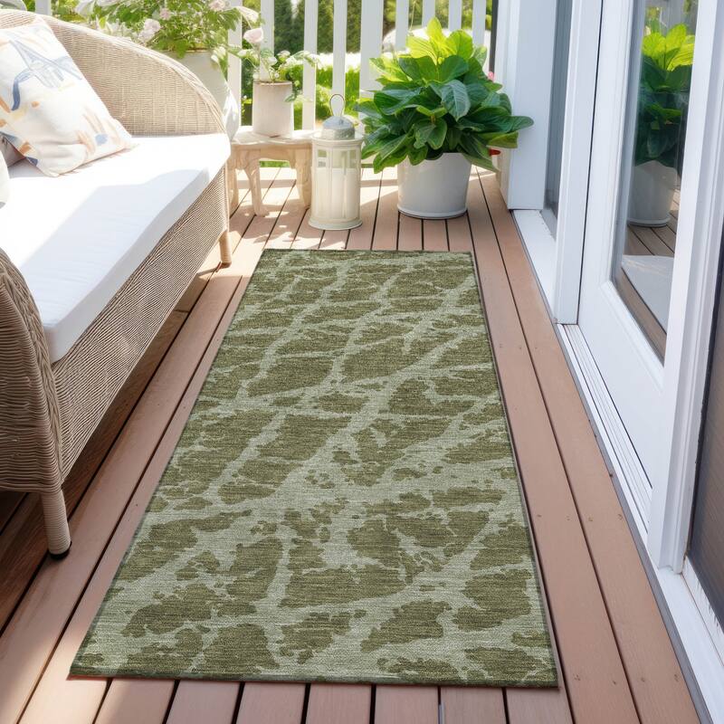 Allus Contemporary Abstract Weather Resistant Blended Style Outdoor Rug