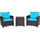 preview thumbnail 38 of 81, Costway 3PCS Patio Rattan Furniture Set Cushioned Conversation Set - See Details