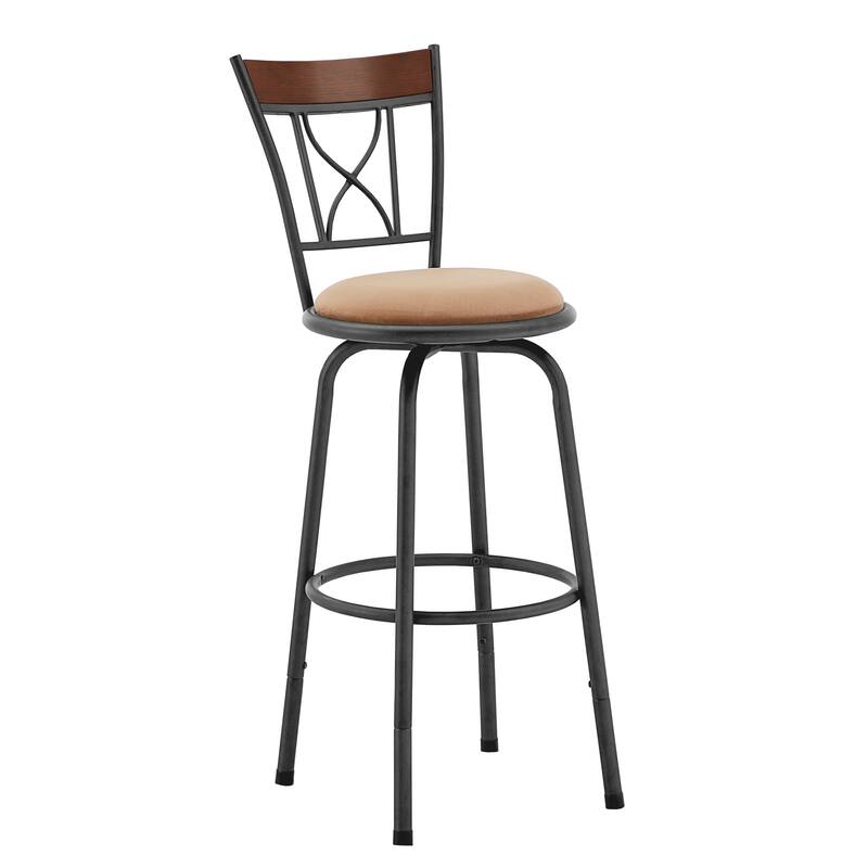 Verona Swivel Adjustable Sheen Black X-Back 3-Piece Stool Set by iNSPIRE Q Classic