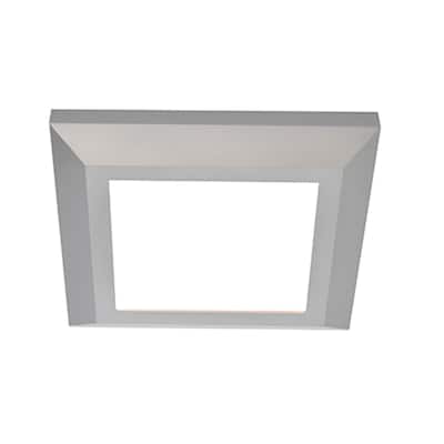 Atlas 18-inch Satin Nickel LED Square Flush Mount, White Acrylic Shade