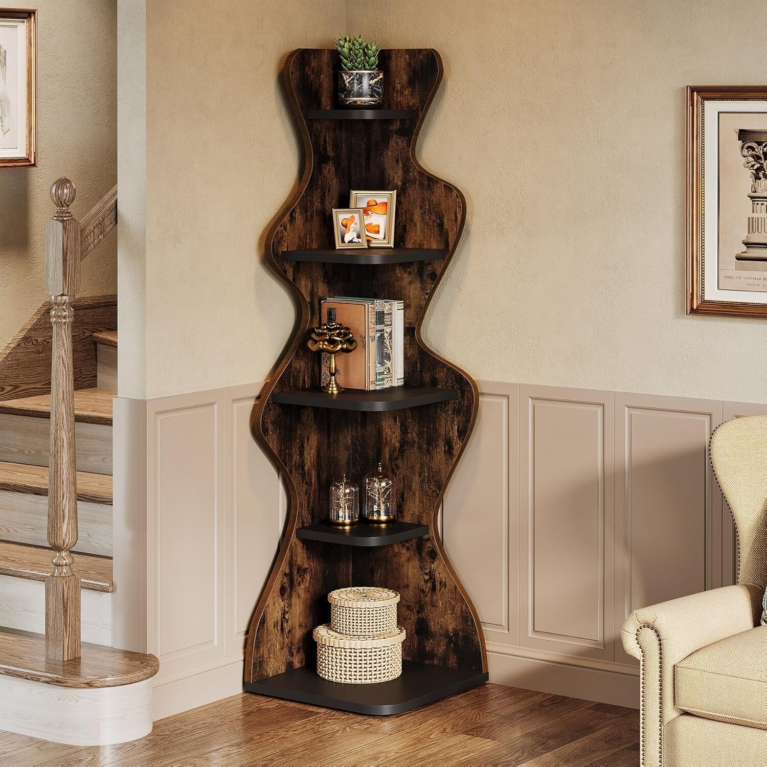 Farmhouse Corner Bookshelves Bed Bath Beyond