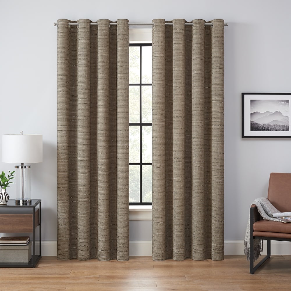 Eclipse Branson Magnitech 100% Blackout Curtain, Grommet Window Curtain Panel, Seamless Magnetic Closure (1 Panel)