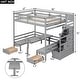 preview thumbnail 15 of 14, Full over Full Convertible Bunk Bed with Staircase and Multipurpose Design