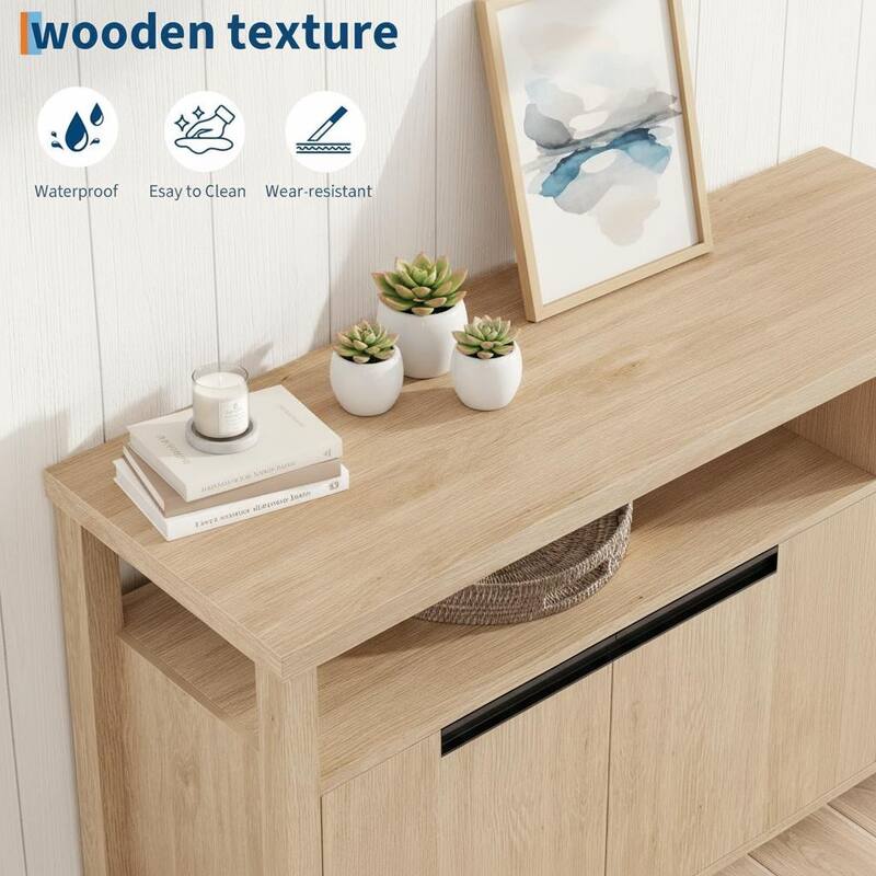 TV Stand, with Storage and Open Shelf