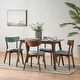 preview thumbnail 1 of 65, Christopher Knight Home - Megann Mid-Century Modern 5-Piece Rectangular Wood Dining Set with Upholstered Chairs Natural Walnut + Mint
