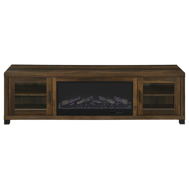 Havering 71-Inch TV Stand Fireplace Media Console Dark Pine