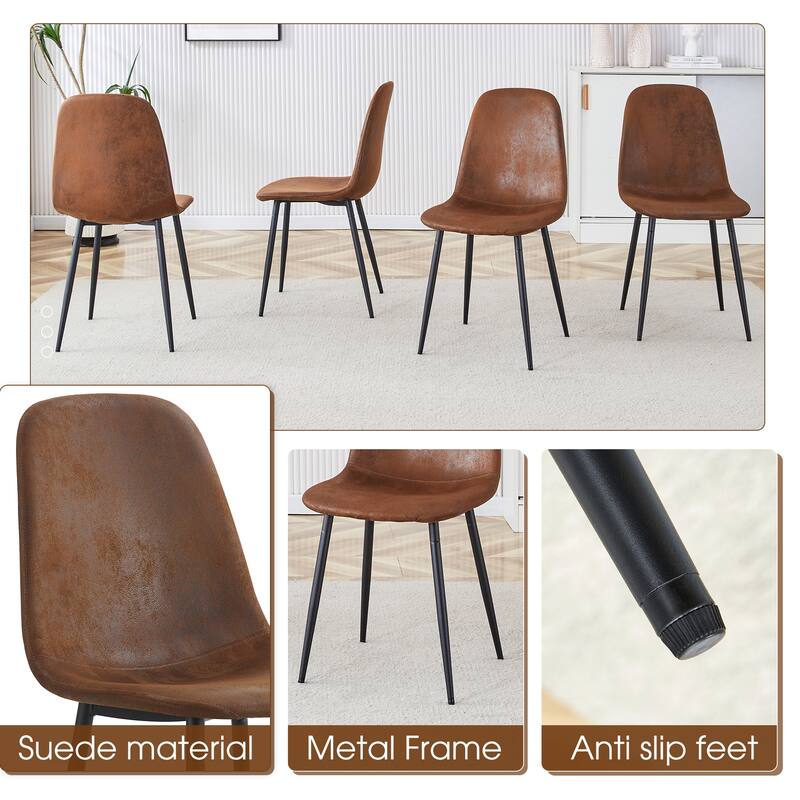 Kitchen Dining Table Set for 4 with 4 Dining Chairs, 5 Piece Modern Wood Table and Chairs Set for Kitchen, Living Room