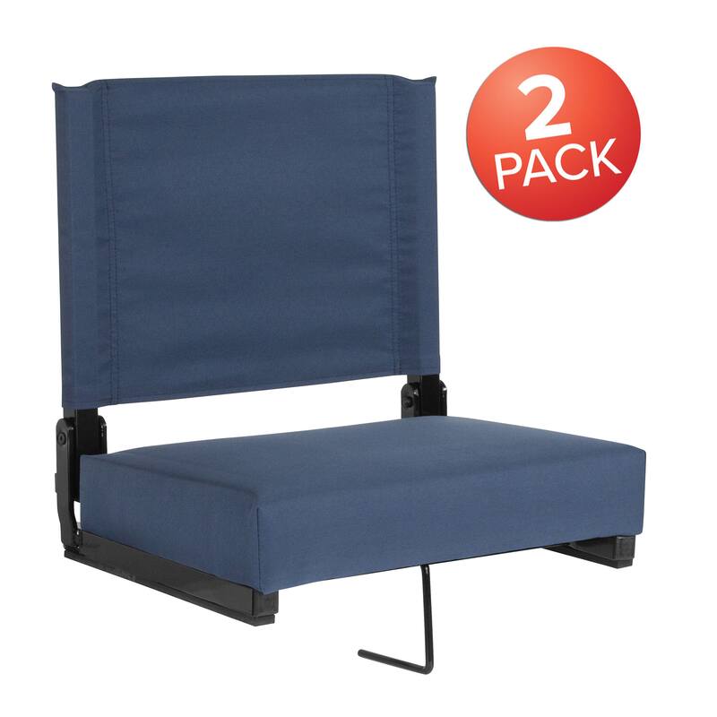 2 Pack 500 lb. Rated Lightweight Stadium Chair-Handle-Padded Seat