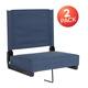 2 Pack 500 lb. Rated Lightweight Stadium Chair-Handle-Padded Seat