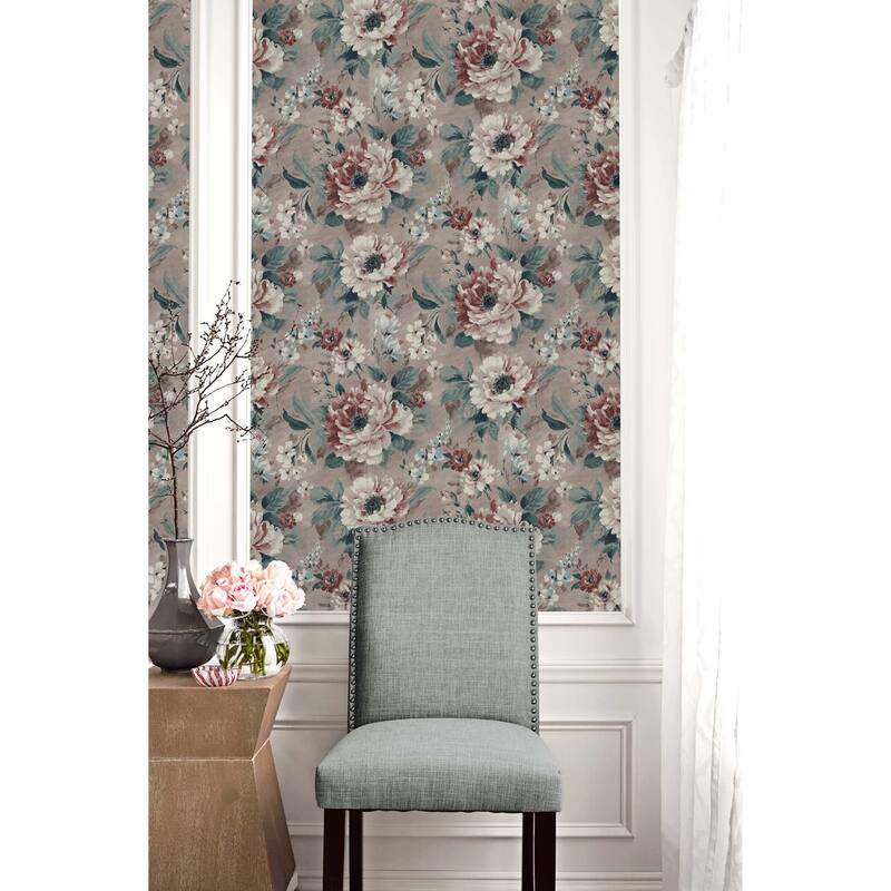 Seabrook Designs Lattimore Floral Unpasted Wallpaper