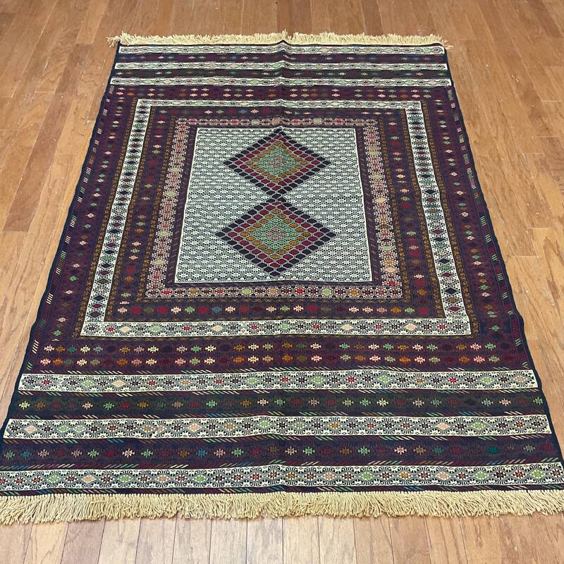 HERAT ORIENTAL Handmade Soumak Wool Kilim - 4'4" x 6'7"