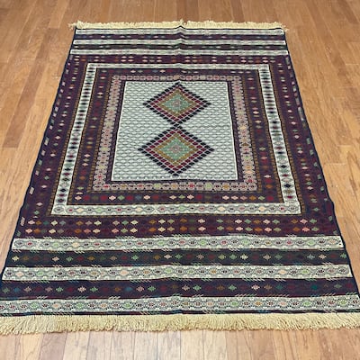 HERAT ORIENTAL Handmade Soumak Wool Kilim - 4'4" x 6'7"
