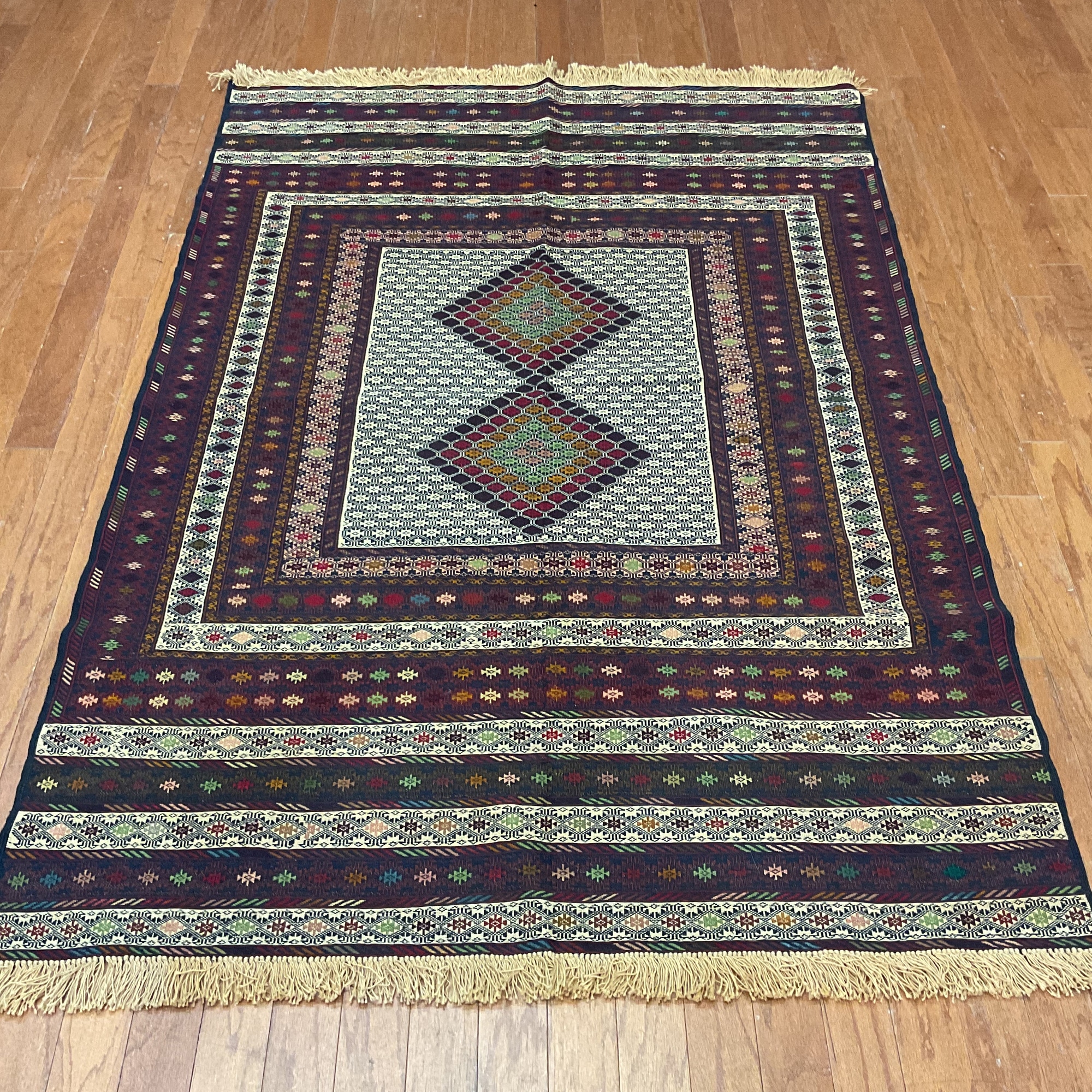 HERAT ORIENTAL Handmade Soumak Wool Kilim - 4'4" x 6'7"