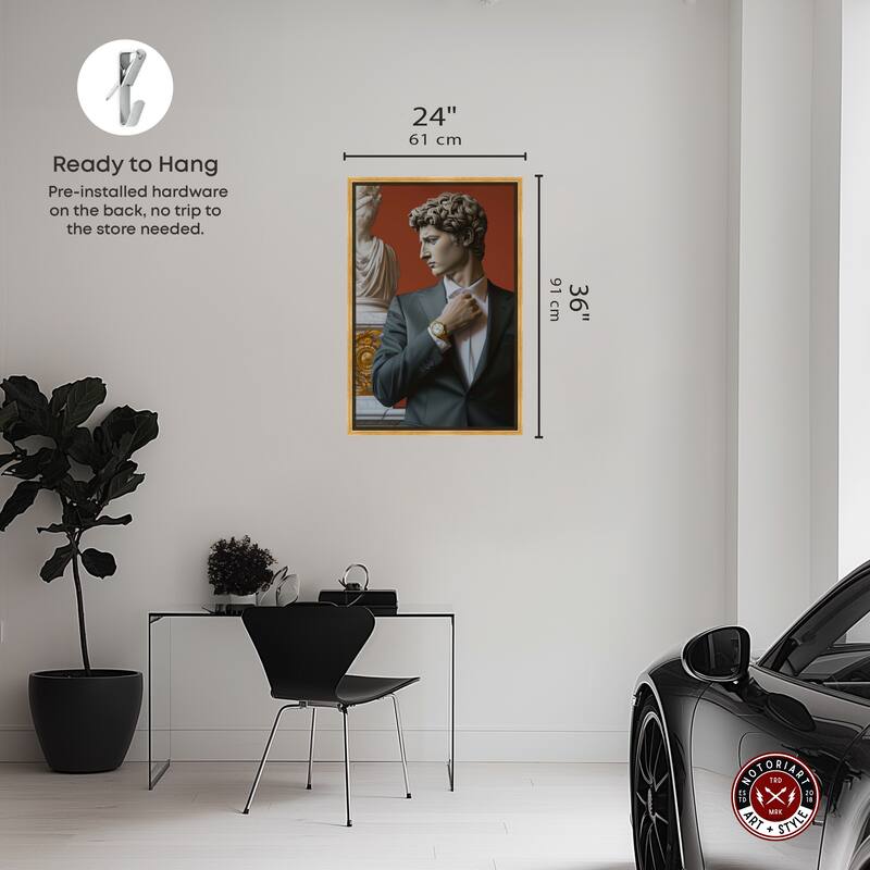 Notoriart Sculpture With Style Framed Men Style 1 Piece Canvas Wall Art