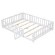 preview thumbnail 17 of 19, Full Size Kids Floor Platform Bed with Support Slats,Fence and Door