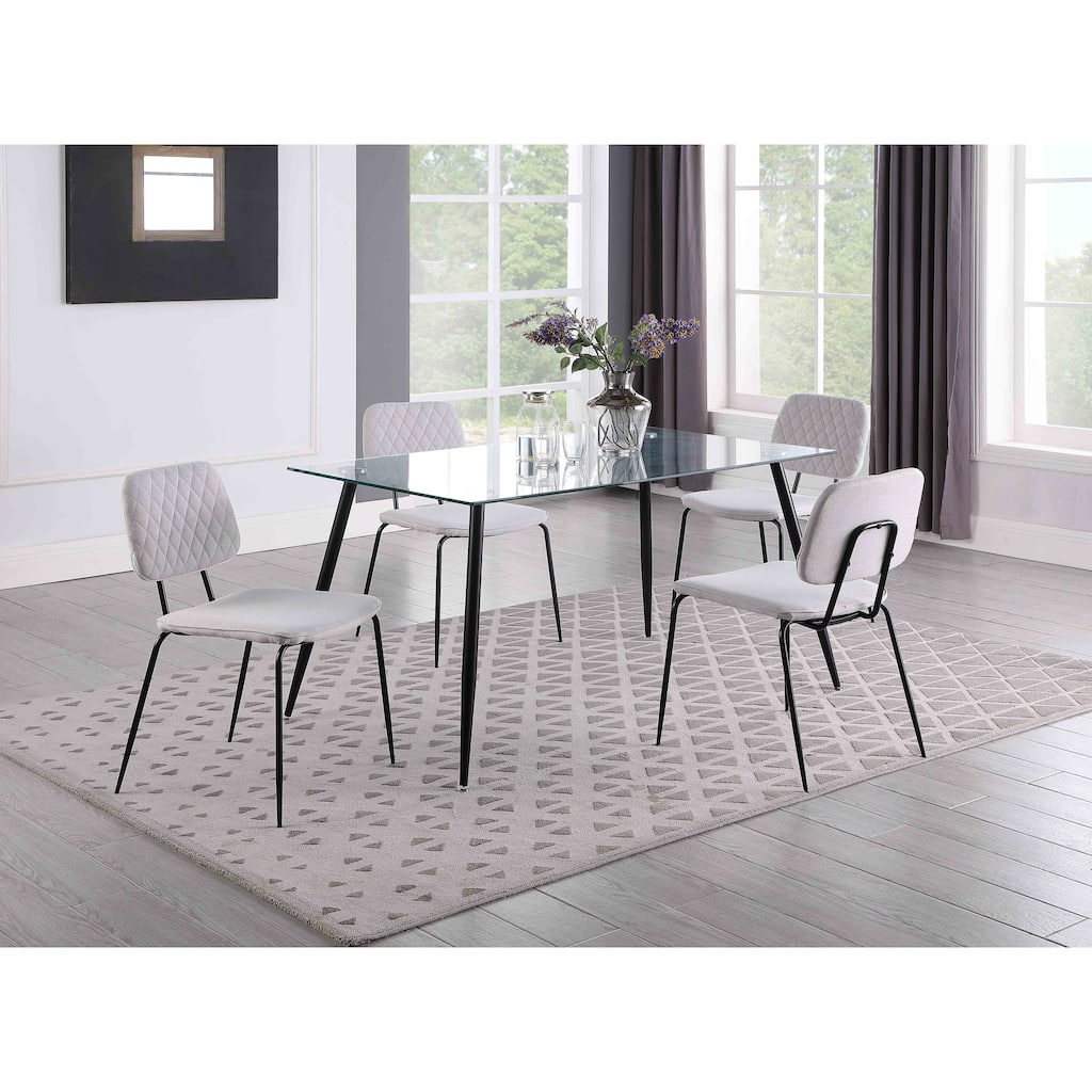 Somette Roberta 4-Legged Matte Black Dining Table - 31" x 55"